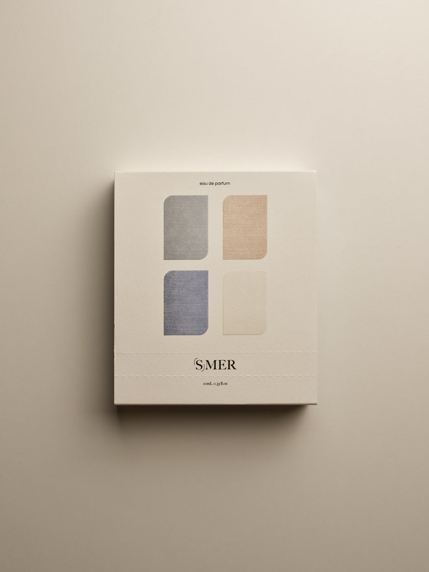 The Match Box sleeve with four denim swatches